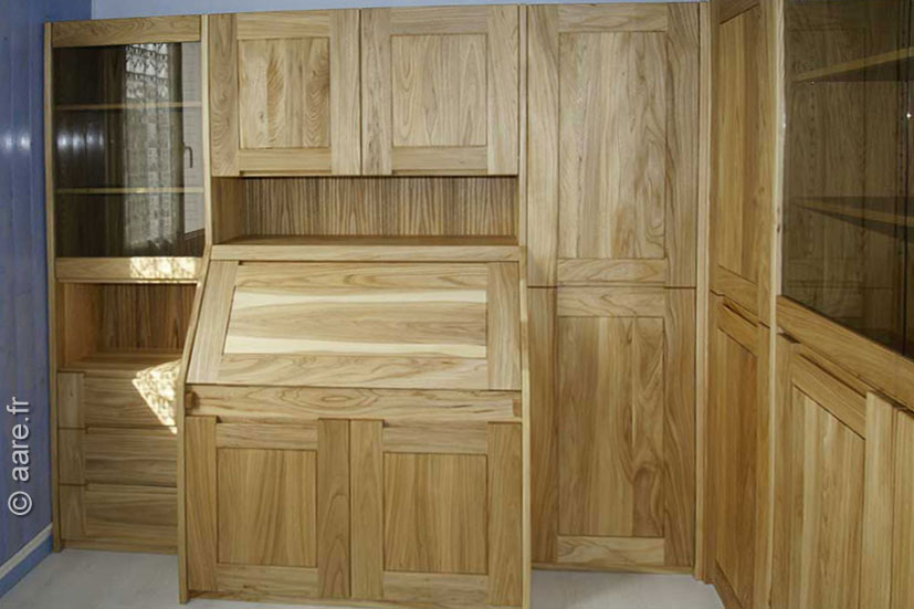 agencement secretaire orme massif sur mesure