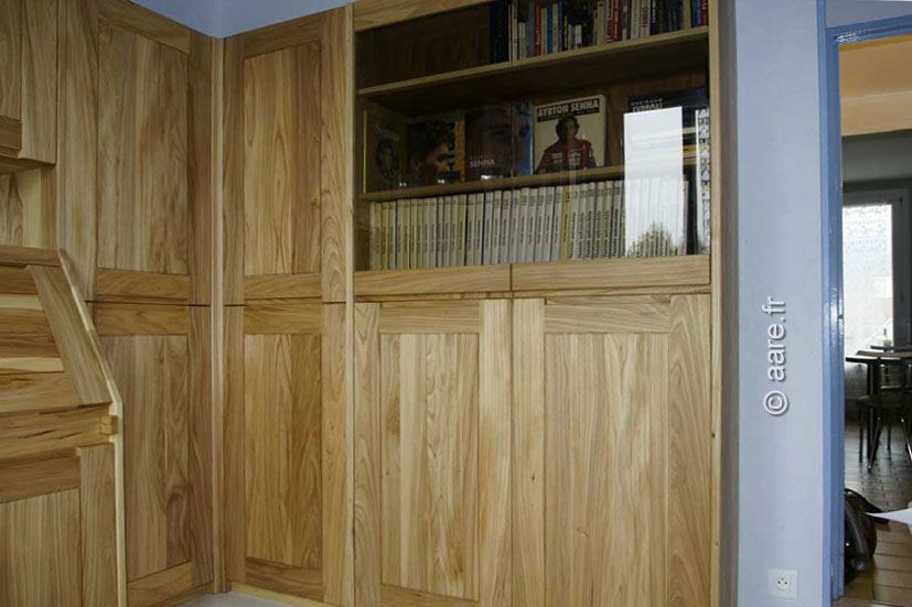 agencement secretaire orme massif sur mesure