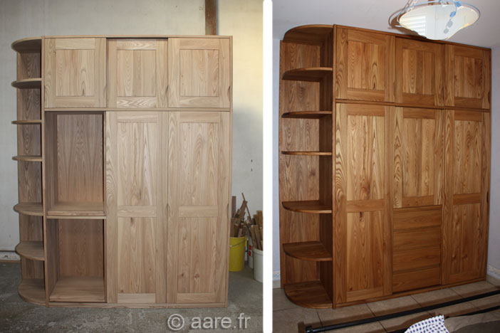 armoire porte coulissante etagere sur-mesure