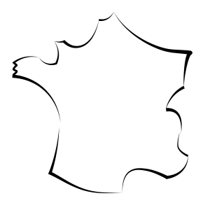 silhouette de la carte de France